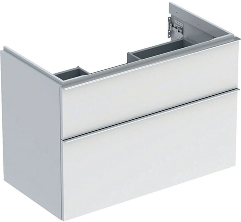 Geberit iCon vanity unit for washbasin with 2 drawers 88.8 x 61.5 x 47.6 cm white high-gloss chrome-plated (502305012)