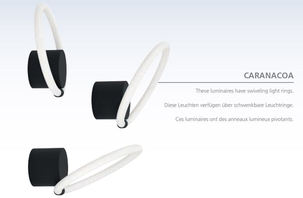 Eglo LED Tischleuchte Caranacoa Schwarz/Weiß 11,5W 1500lm schwarz ab 71,12  € | Preisvergleich bei | Tischlampen