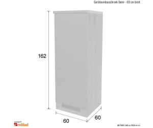 Flex-Well Kühlumbauschrank ab 60 x matt Varo € Front Preisvergleich weiß weiß bei | Korpus x 88er für 162 186,99 Einbaukühlschrank 60 cm