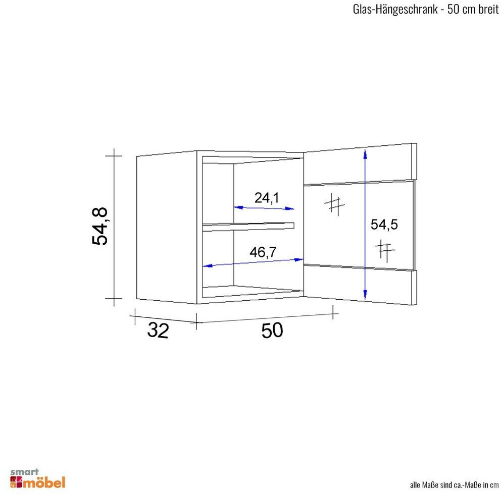 € cm Glas-Hängeschrank ab Flex-Well anthrazit Breite | Santo Preisvergleich 81,99 50 bei
