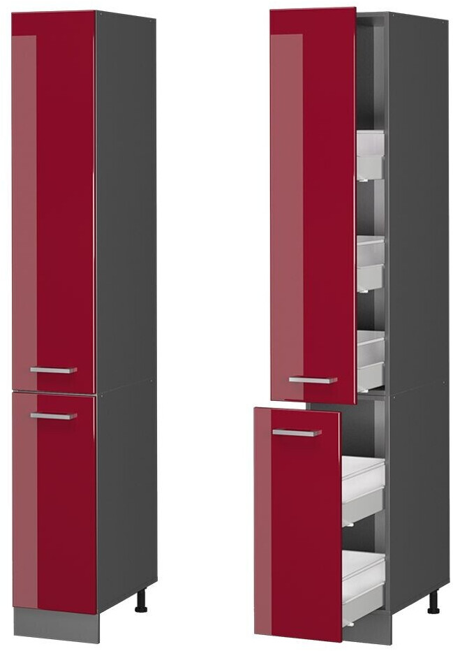 VICCO Apothekerhochschrank R-Line 30 cm Anthrazit/Bordeaux-Rot Hochglanz  modern ab 251,90 € | Preisvergleich bei