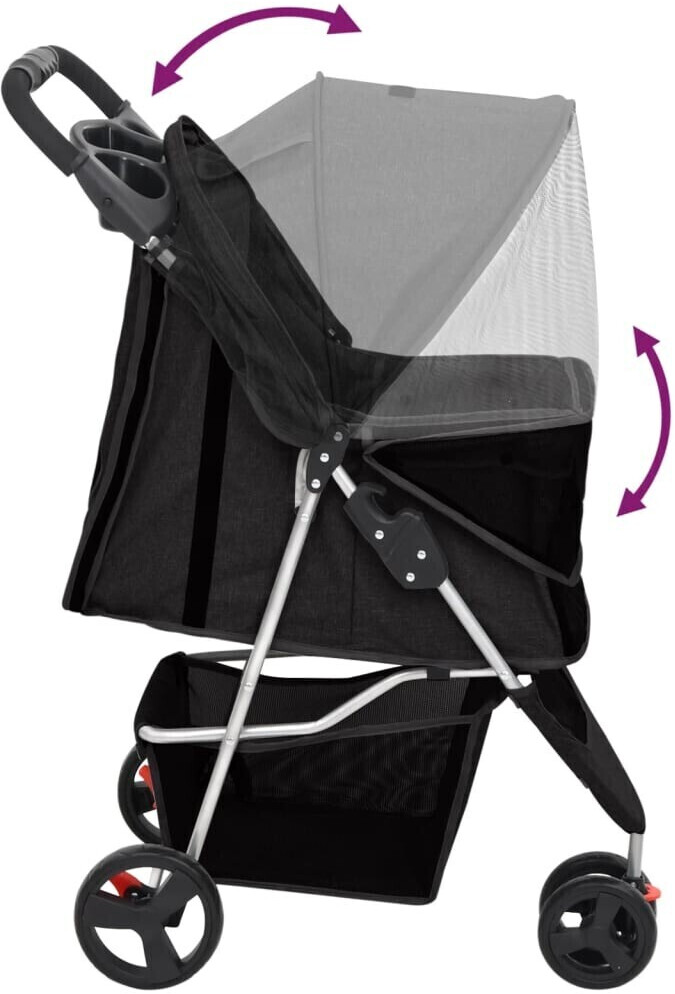 vidaXL Poussette pour chien black vidaXL Poussette pour chien black