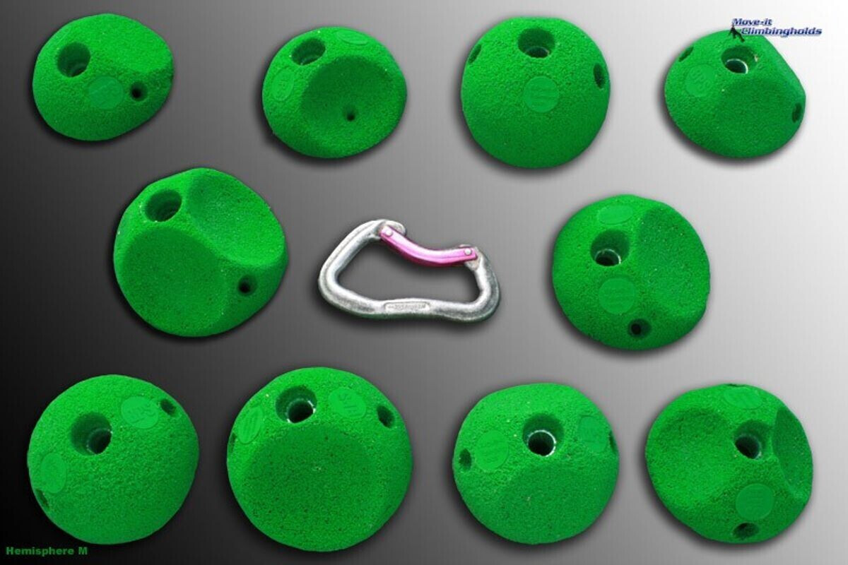 Move-it-Climbingholds Hemisphere M (Klettergriffe-Set) neon gelb