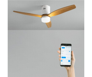 Ventilateur De Plafond CREATE Avec Lumière LED - Pales Bois Foncé, Moteur DC 40W Silencieux, Télécommande, Minuterie, 132 Cm - Pour Pièce 13-25 M²