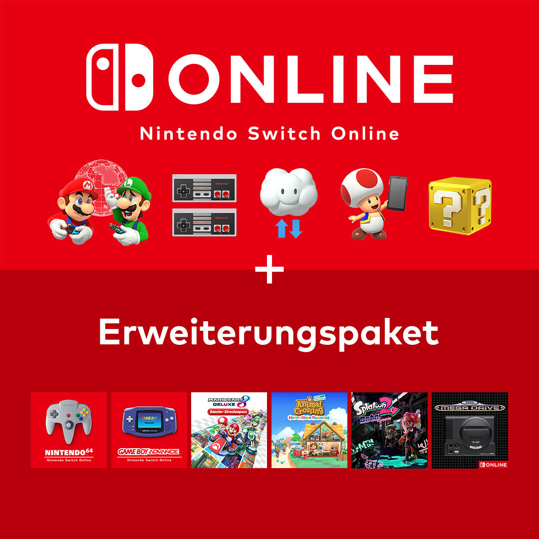 Nintendo Switch Online Familienitgliedschaft für 12 Monate +  Erweiterungspaket ab 69,99 € | Preisvergleich bei