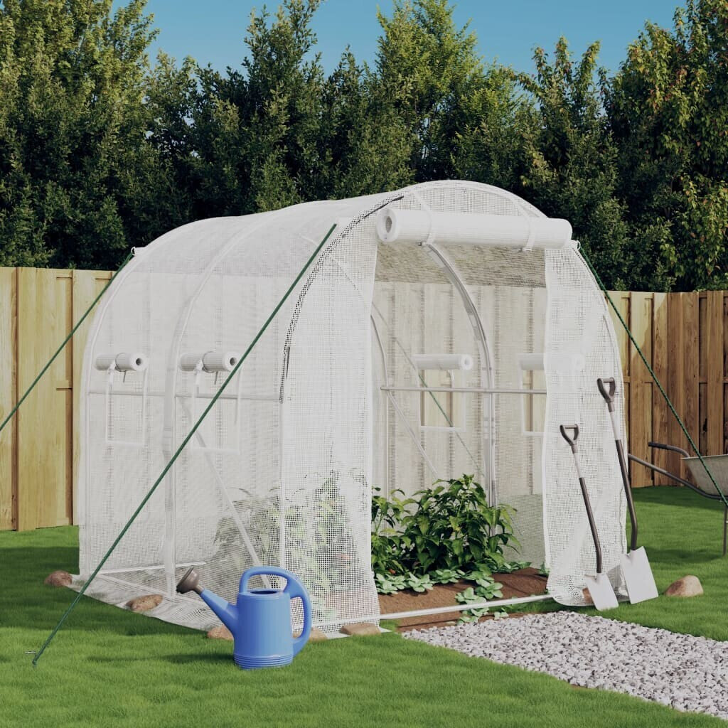 vidaXL Gewächshaus mit Stahlrahmen 4 m² 2x2x2 m Weiß ab 82,59