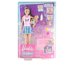 Coffret Barbie Babysitter Poupée Skipper et lit MATTEL GHV88