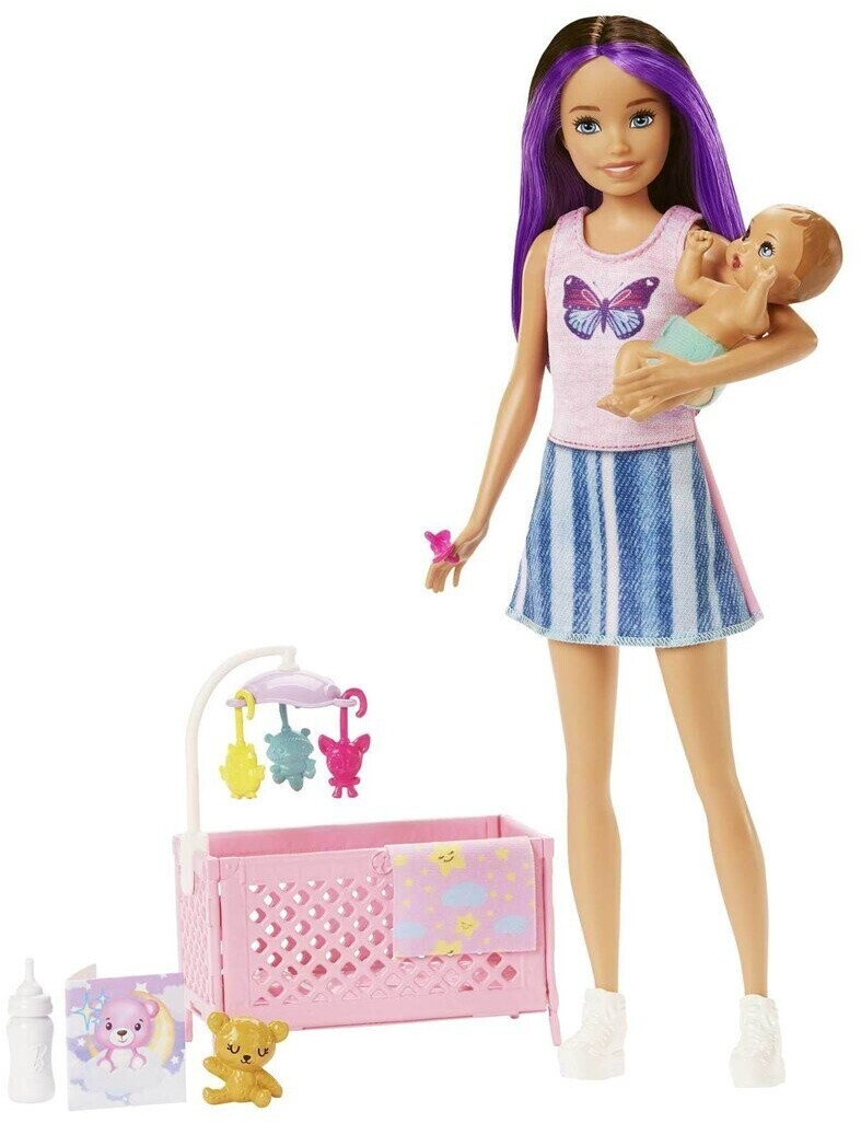 Barbie Skipper Babysitter avec Bébé et accessoires BARBIE : le coffret avec  accessoires à Prix Carrefour