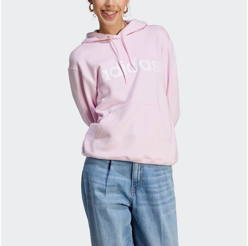White and pink adidas hoodie on sale