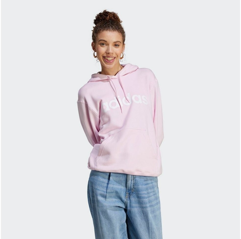 Adidas Women Training Essentials Linear Pullover Hoodie Clear Pink White IL3343 au meilleur prix sur idealo