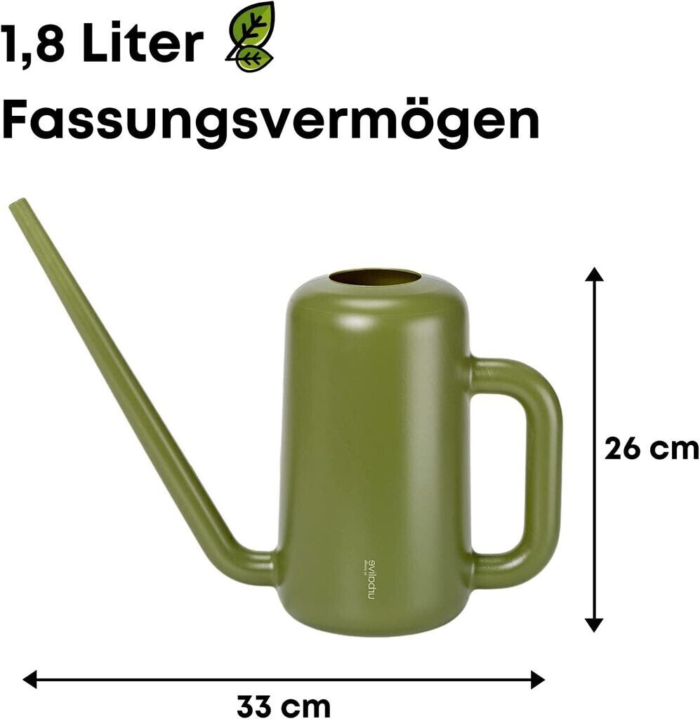 plastia Gießkanne klein für den Zimmerpflanzen 1,8 L - Blumengießkanne aus  recyceltem Kunststoff - Giesskanne mit langem Ausgießer für einfache  Bewässerung Grün ab 4,74 €