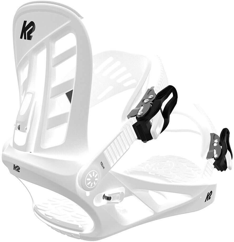 K2 Snowboards you+H Youth Snowboard Bindings White (11G1018.1.2.M)