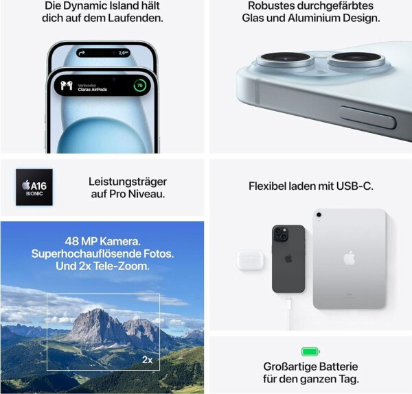 Apple iPhone 15 128GB Gelb, Bild 17