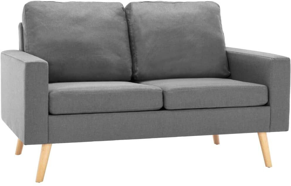 vidaXL 2 seater sofa fabric 130x76x82,5 cm light grey