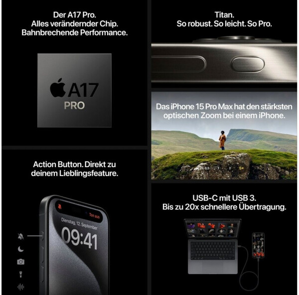 Apple iPhone 15 Pro Max 256GB Titan Weiß, Bild 16