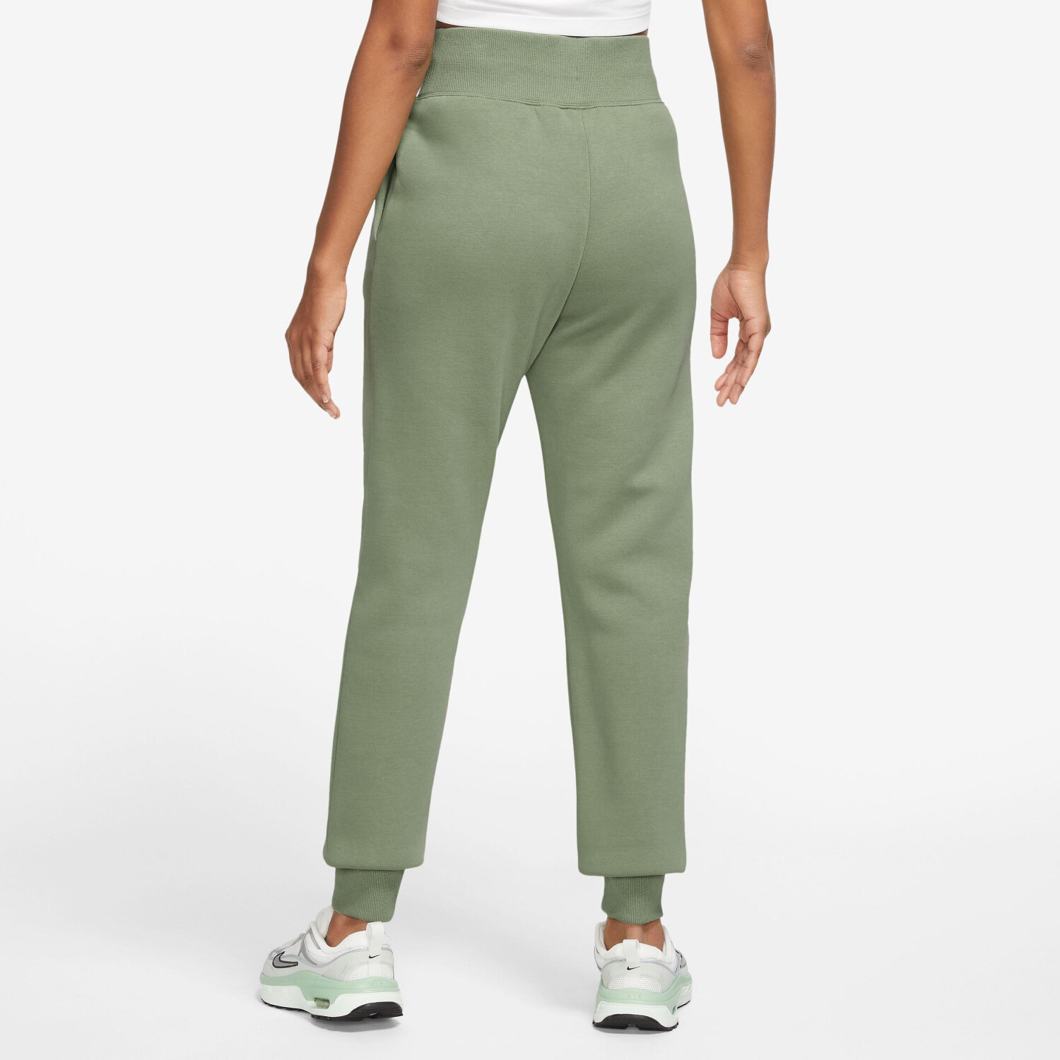 Nike Phoenix Fleece pants, green and white