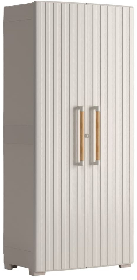 Keter Armoire de jardin haute Groove 80 x 45 x 180 cm beige