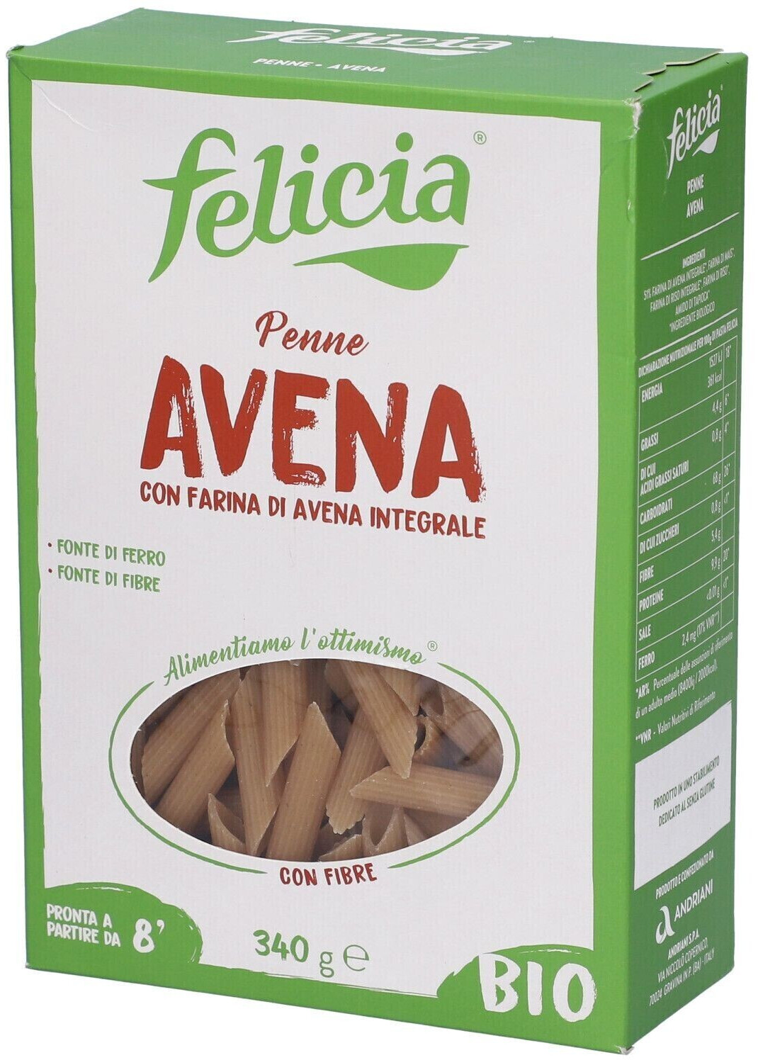 Felicia Bio Penne all'Avena Senza Glutine 340 gr a € 2,20 (oggi)