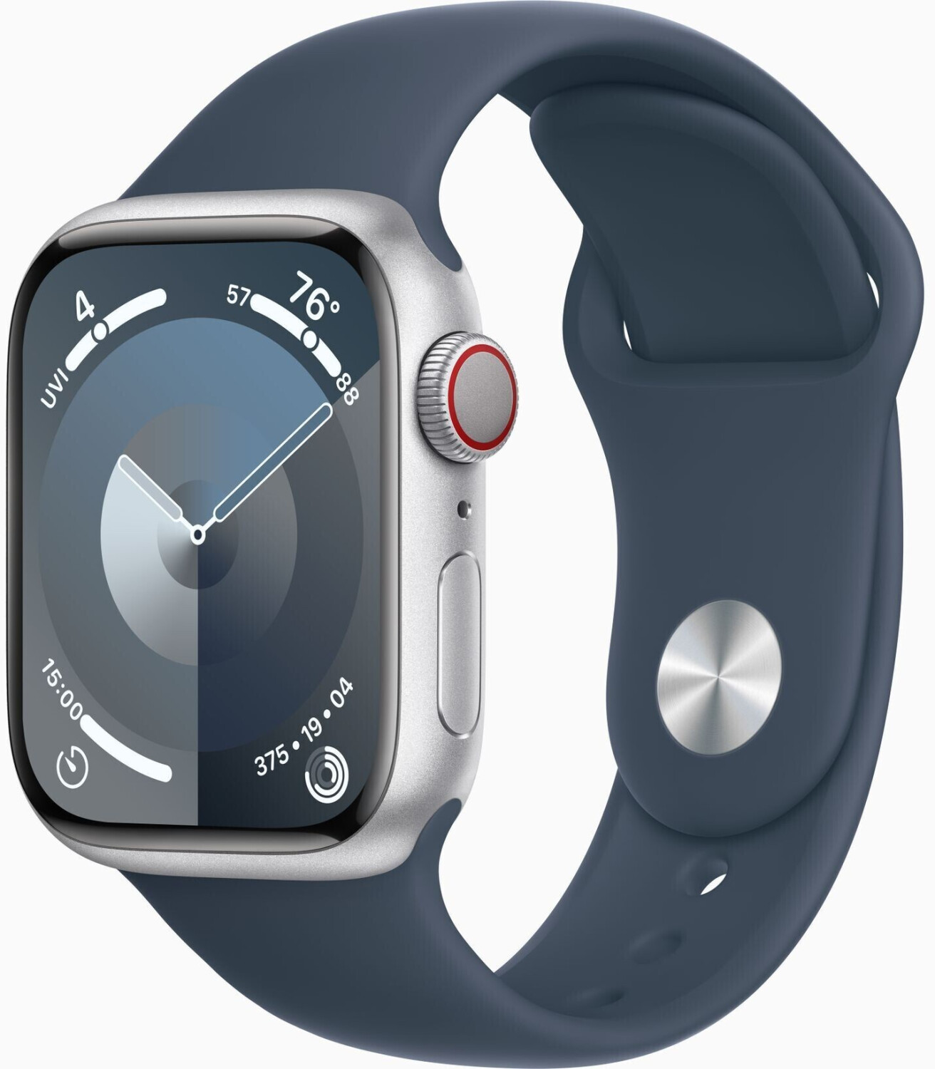 Apple Watch Series 9 4G 41mm Silver Aluminium Sport Band Storm Blue S/M