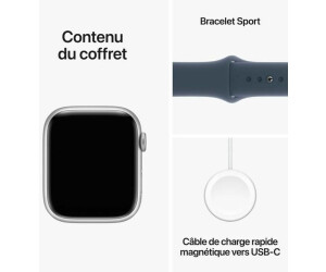 Apple Watch Series 9 GPS 45mm Aluminium Silber Sportarmband Sturmblau S M ab 424 99 Preisvergleich bei idealo