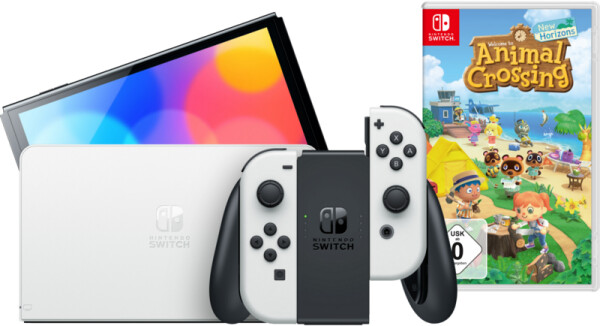 Nintendo Switch (OLED-Modell) weiß + Animal Crossing: New Horizons