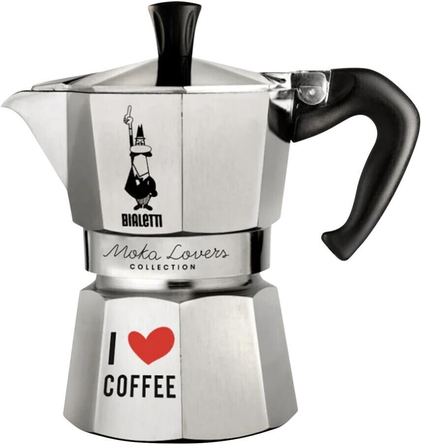Bialetti Moka Express 6 Color argent I love coffee