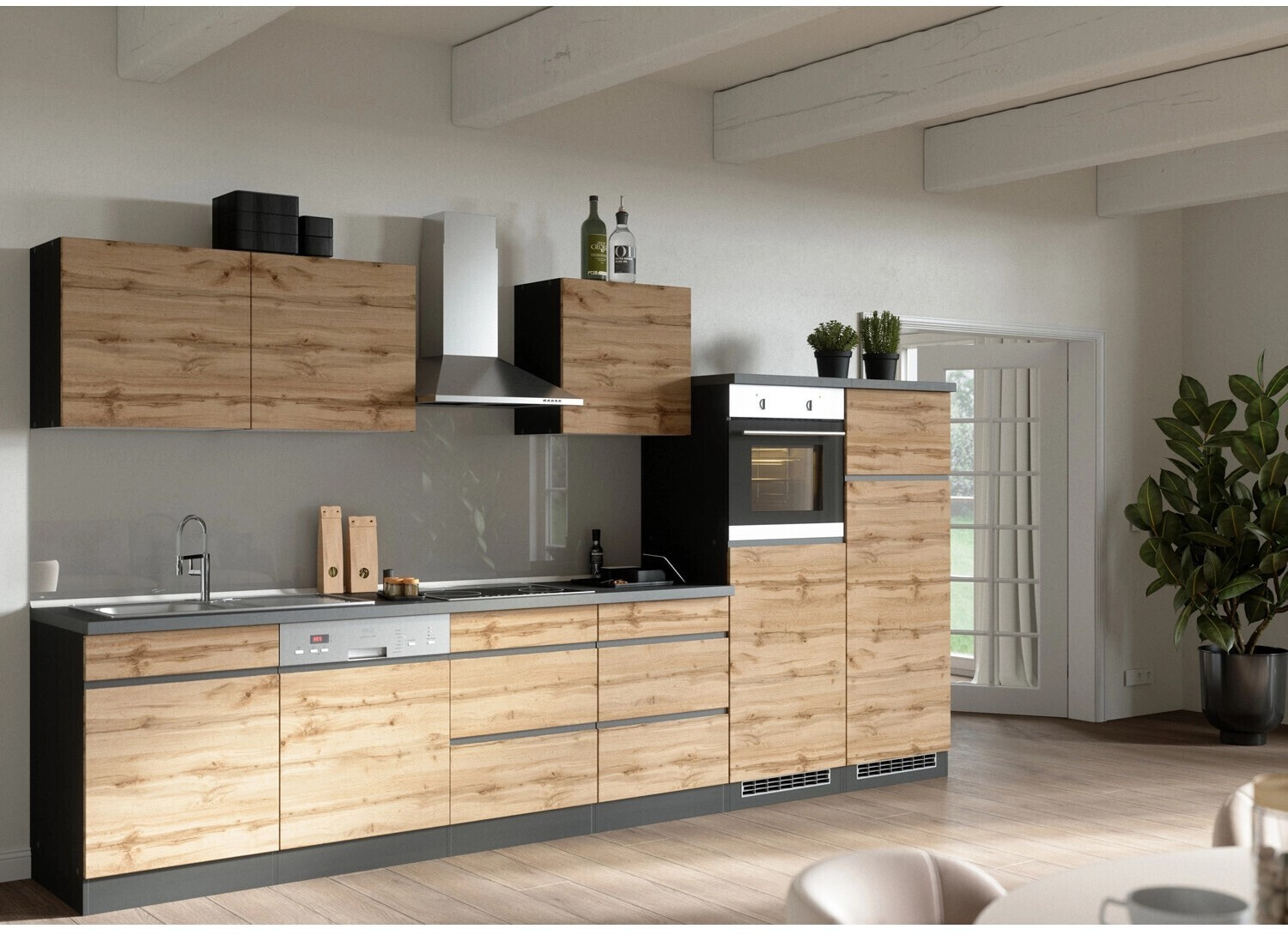 Held Möbel Küchenzeile/Küchenblock Wotaneiche-Graphit E- Turin Preisvergleich 360 1.629,00 ab bei | Geräte) € (ohne cm