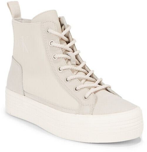 Calvin Klein Jeans Bold Vulc Mid Flatform Laceup Wn (YW0YW01270) eggshell