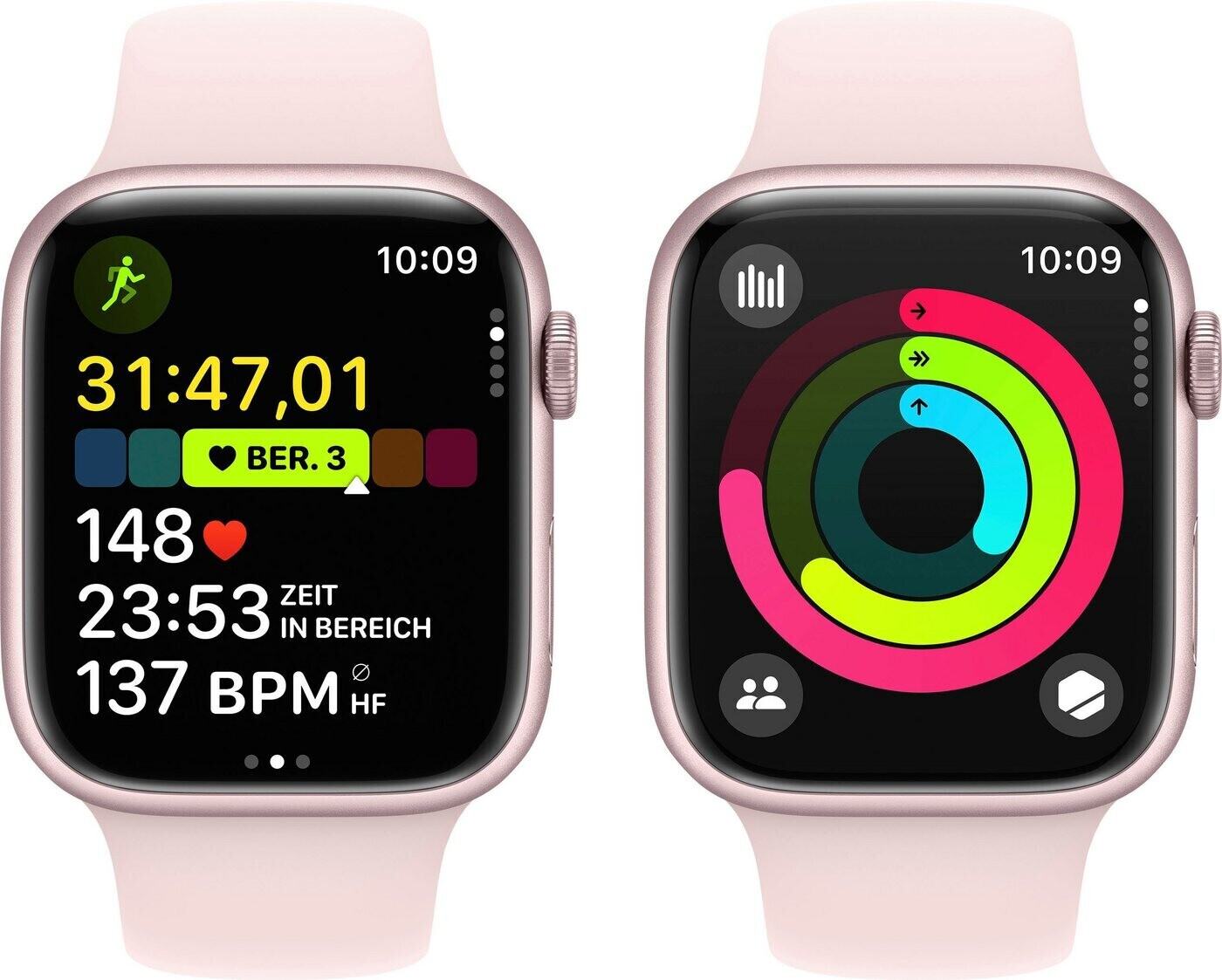 Apple Watch Series 9 GPS 45mm Aluminium Rosé Sportarmband Hellrosa S/M ab  429,00 € | Preisvergleich bei