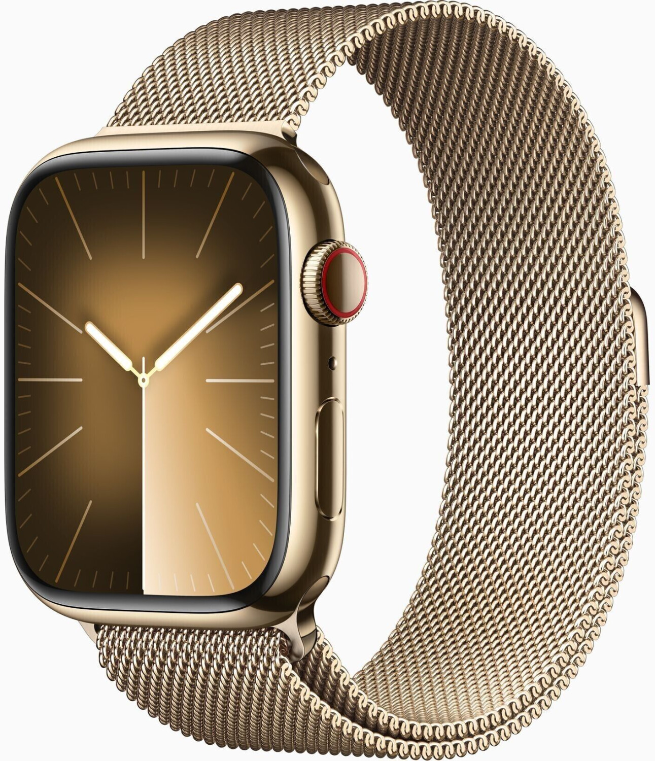 Apple Watch Series 9 4G 45mm acier inoxydable or bracelet Milanais or