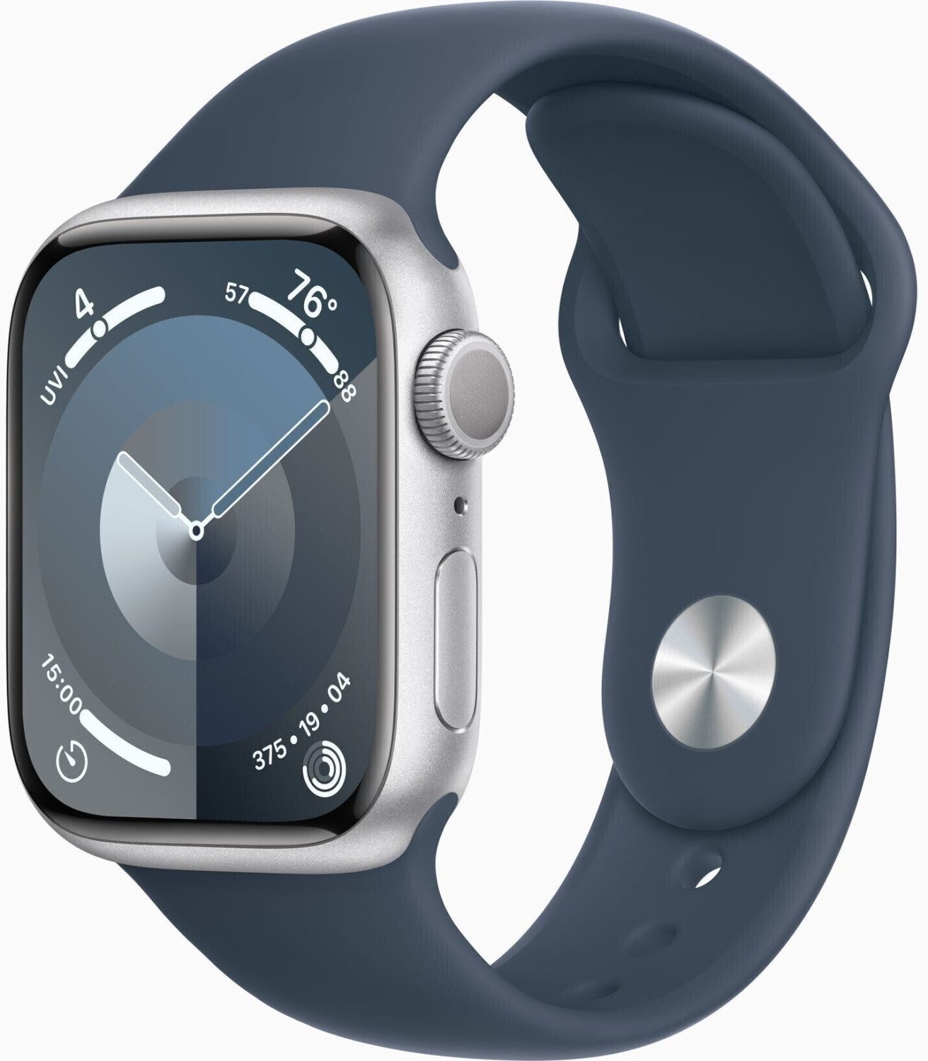 Apple Watch Series 9 GPS 41mm Aluminium Silber Sportarmband Sturmblau M L ab 350 00 Preisvergleich bei idealo