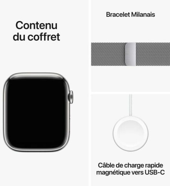 Apple Watch Series 9 4G 45mm Edelstahl Silber Milanese Silber, Bild 12