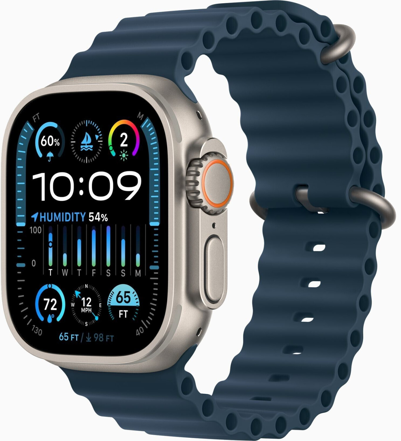 Apple Watch Ultra 2 Titane Ocean bracelet bleu