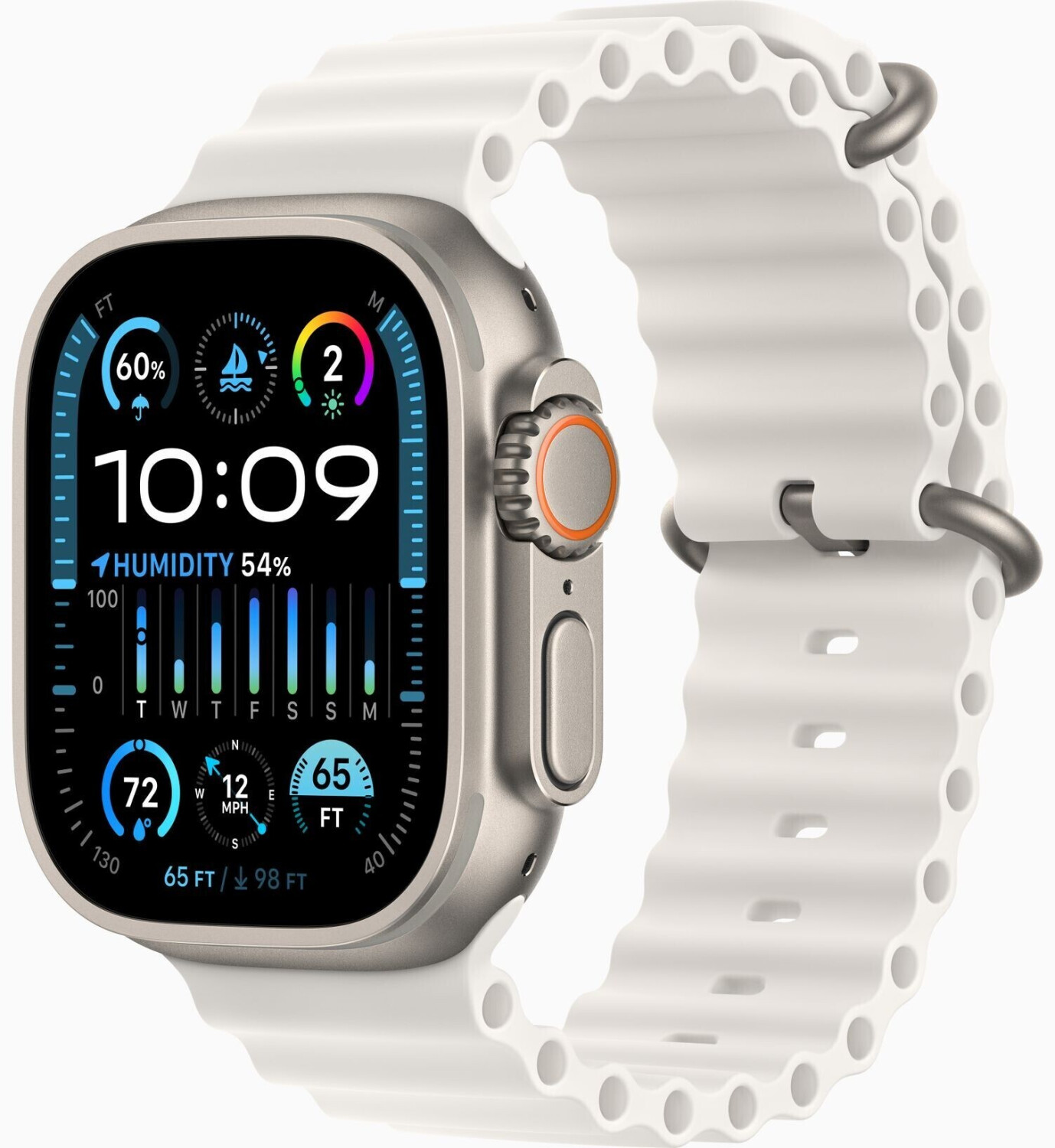 Apple Watch Ultra 2 Titanium Ocean Band White