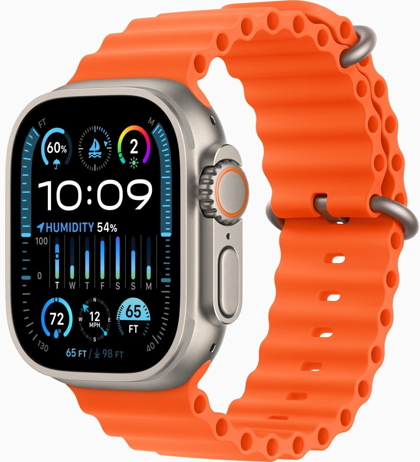 Apple Watch Ultra 2 Titane Ocean bracelet orange