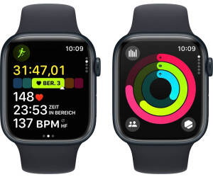 Apple Watch (Februar 429,00 bei M/L Preisvergleich Sportarmband Aluminium 9 Series 2024 Preise) GPS ab 45mm Mitternacht € | Mitternacht