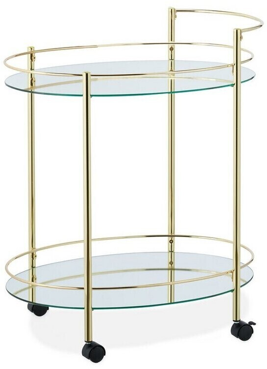 Relaxdays Luus bar cart 79x68x45 cm with swivel casters gold (10038709)