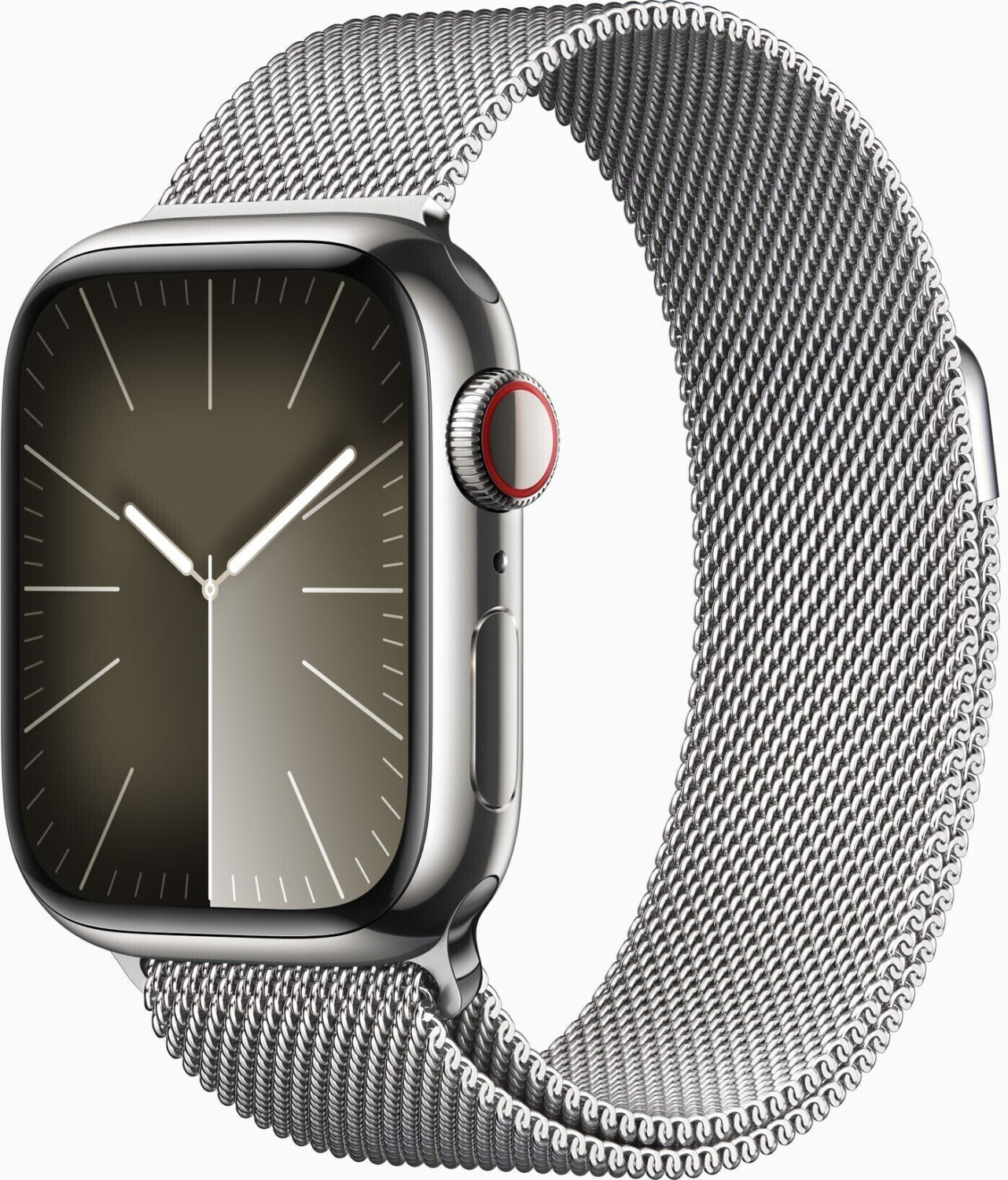 Apple Watch Series 9 4G 41mm acier inoxydable argent bracelet Milanais argent