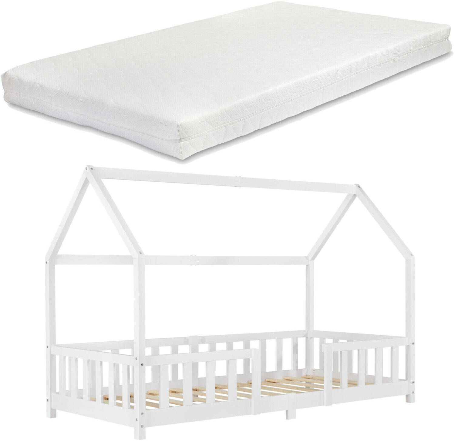 en.casa Sisimiut 90x200cm with Mattress White