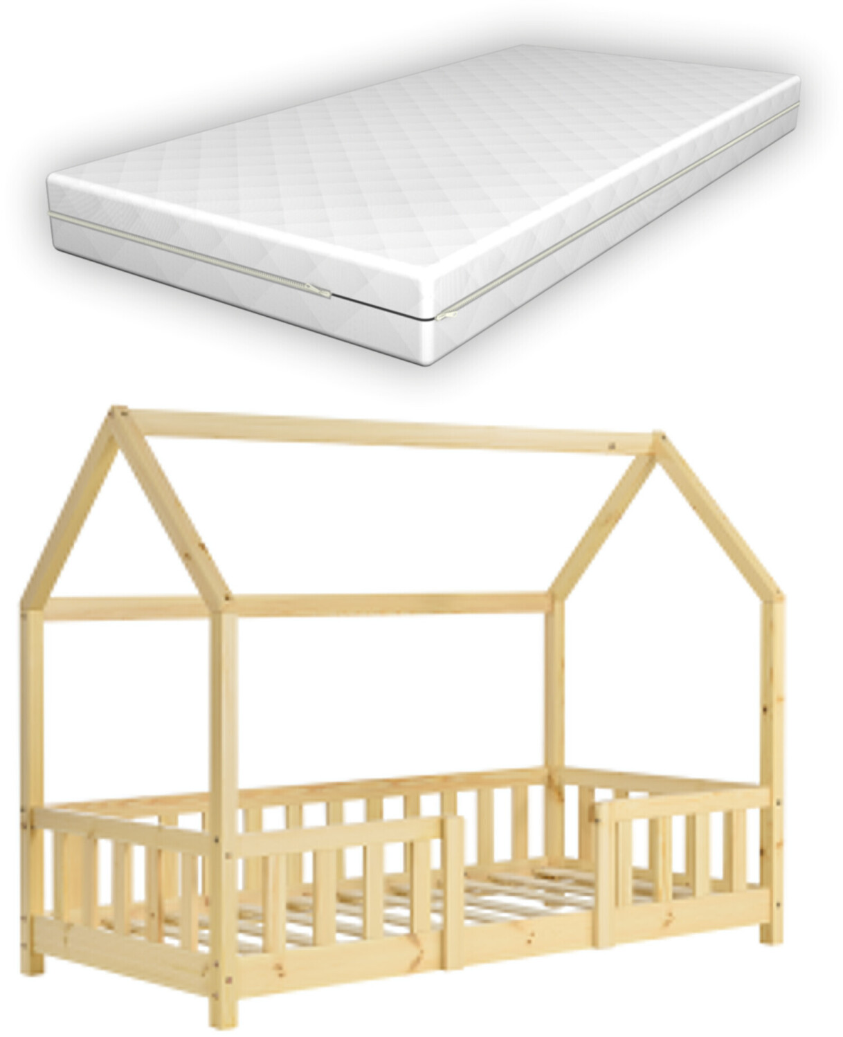en.casa Sisimiut 80x160cm with Mattress Nature