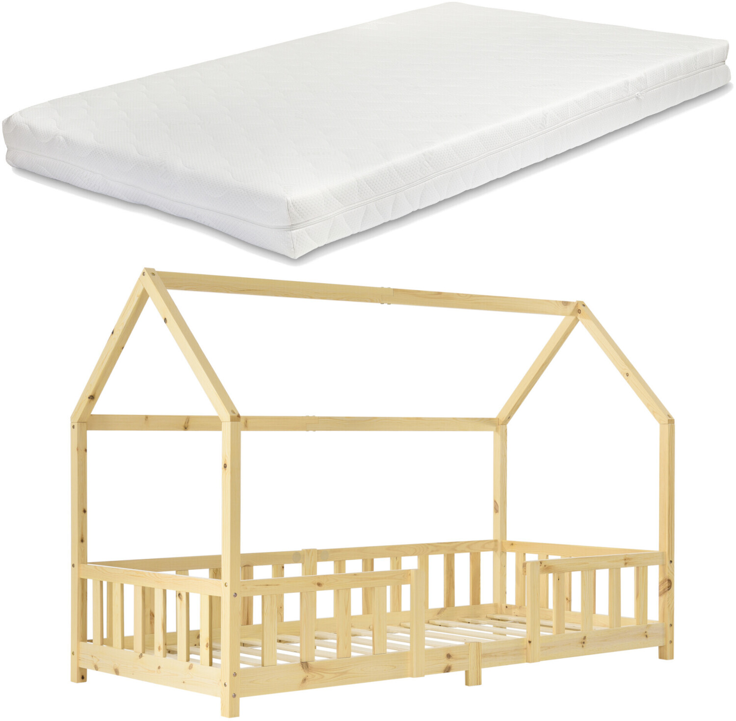 en.casa Sisimiut 90x200cm with Mattress Nature