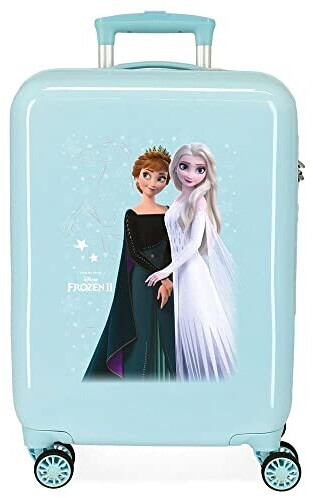 Disney Frozen Frosted Light Valise de Cabine Bleue 38 x 55 x 20 cm Rigide ABS Fermeture à Combinaison latérale 34 l 2 kg 4 Roues Doubles Équipement à Main