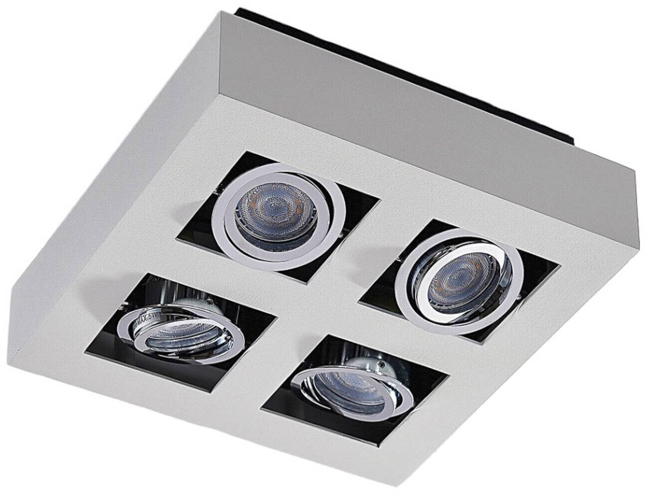 Arcchio Square Ceiling Lamp Vince in White 4-light