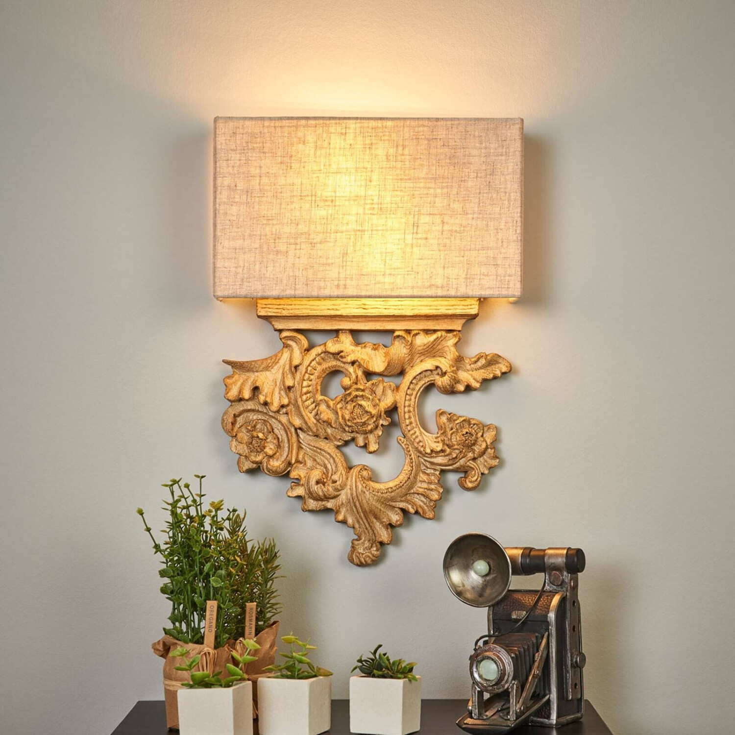 IDEAL LUX Filigree Textile Wall Light Peter