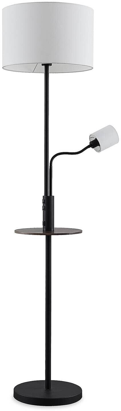 Lindby Aovan Floor Lamp with Shelf and USB black