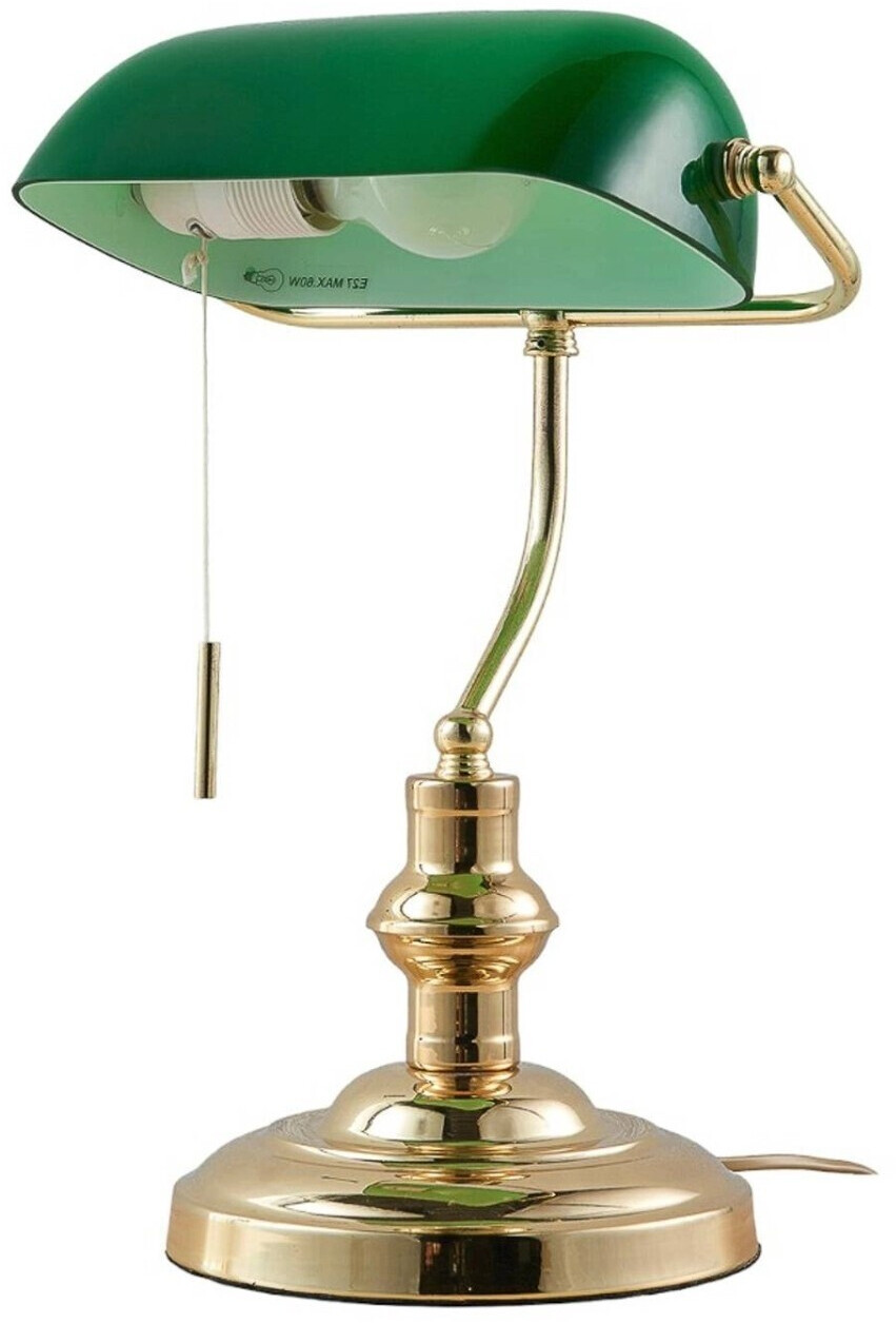 Lindby Milenka Banker lamp polished brass