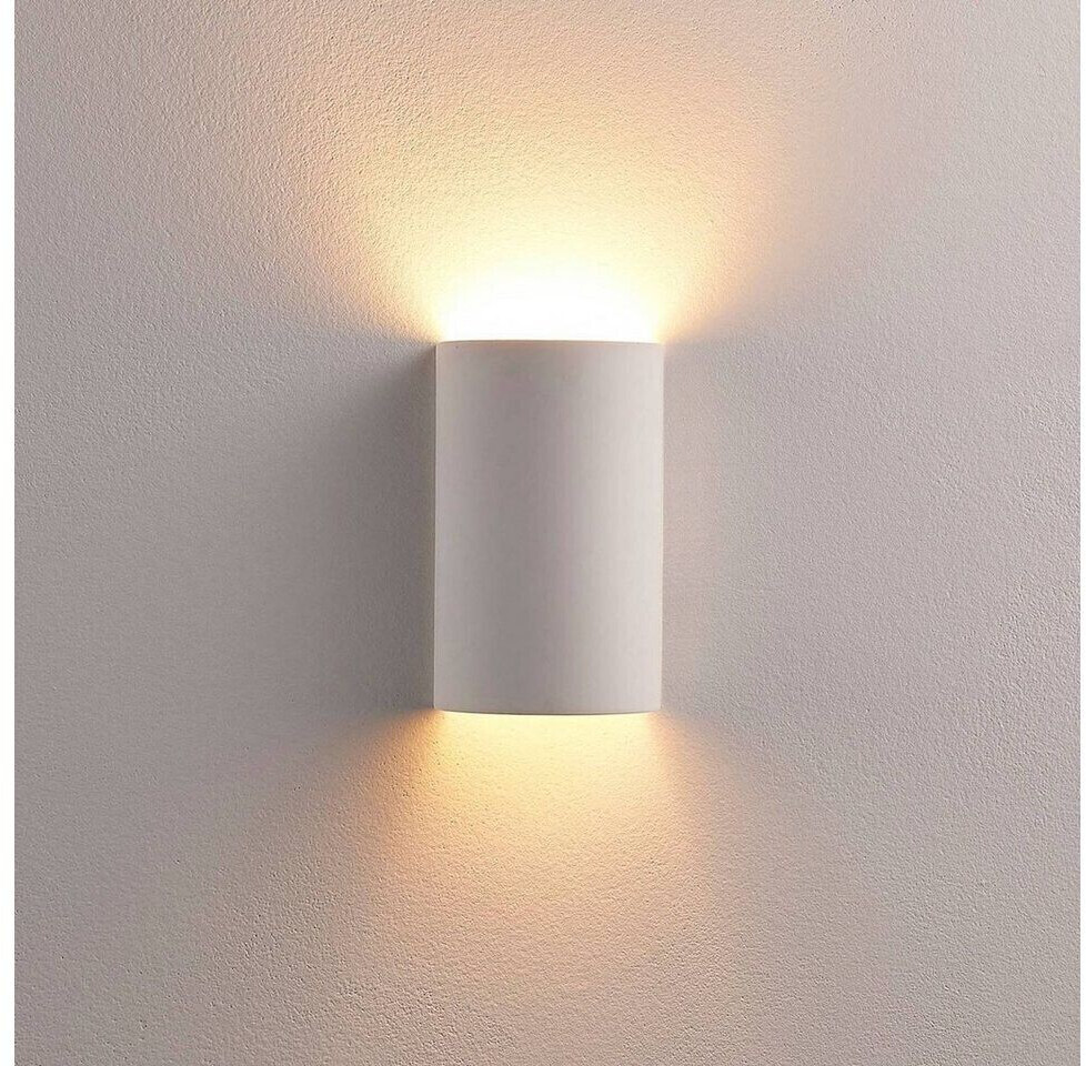 Lindby Colja Plaster Wall Light white half round au meilleur prix sur idealo