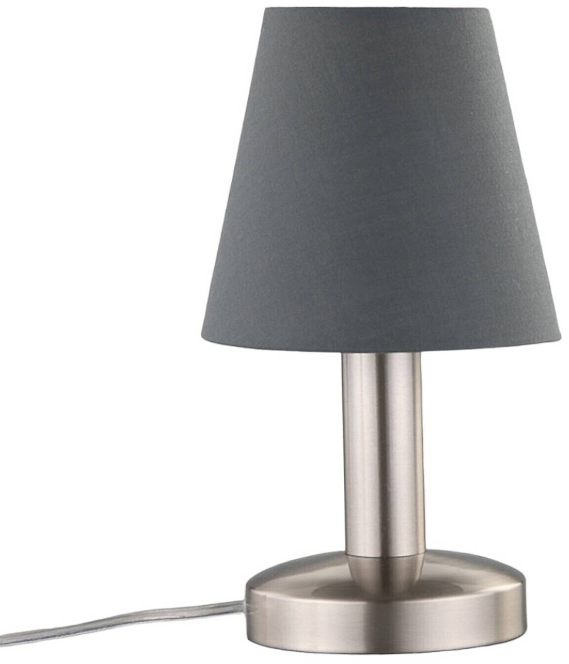 Lindby Hanno Bedside Lamp With Fabric Shade grey