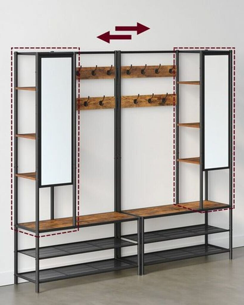 Vasagle Wardrobe set 35x98x182 cm vintage brown-black (HSR420B01)