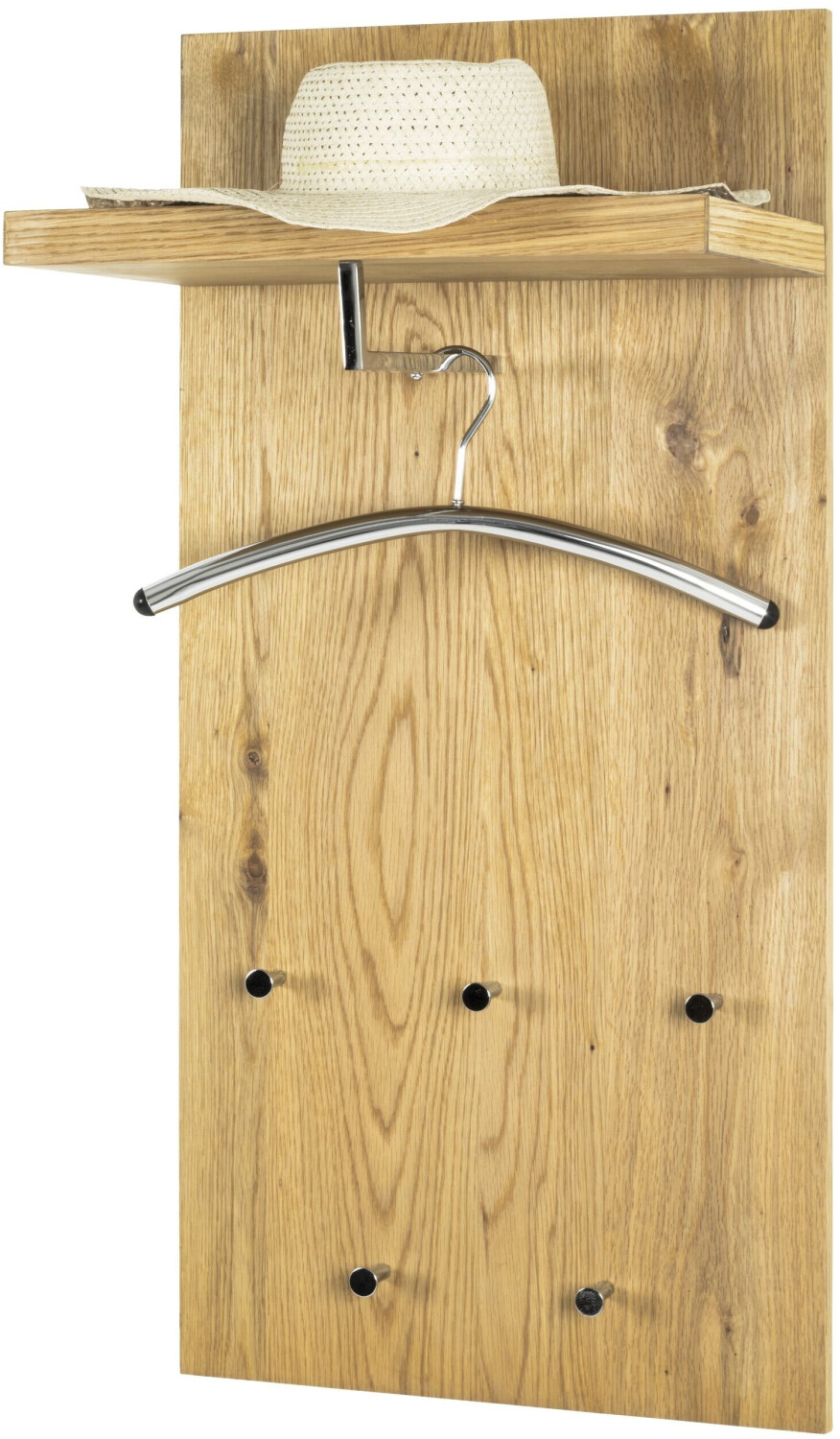 HAKU Wall coat rack oak stainless steel look 49x31x100 cm (15620)
